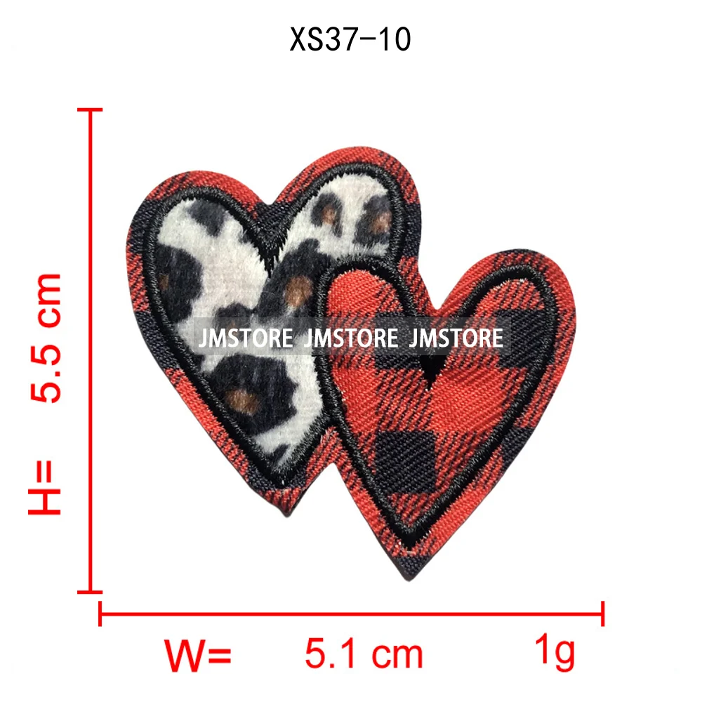 Red Checkered Christmas Icons Cozy Winter Season Lover Festive Decoration Embroidery Appliques Iron on Patches for Clothes Bags