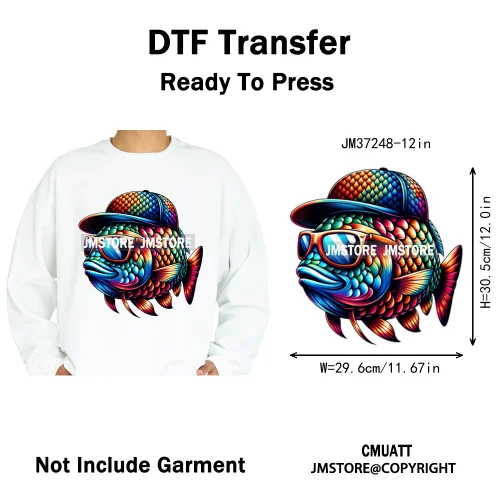 12in Cool Jungle King Beats Graffiti Hip Hop Animals Lover Iron on DTF Thermal Transfers Stickers Ready to Press for T-shirts