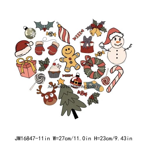 Cozy Christmas Season Joy Hot Cocoa Santa Claus Decals Merry Christmas Faith Jesus Transfer Sticker Ready To Press For Clothes