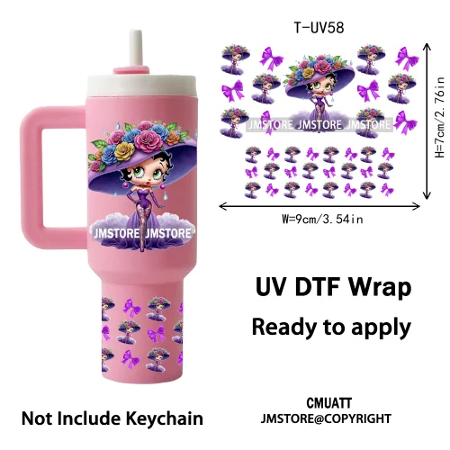 Trendy Cartoon Movies UV DTF Mini Tumbler Keychain Wraps Ready To Press High Quality Wraps UV Stickers for Tumbler Keychain