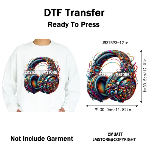 12in Street Heat Urban Chill Streetwear Man Hip Hop Animal Iron on DTF Thermal Transfer Stickers Ready to Press for Clothes Bags