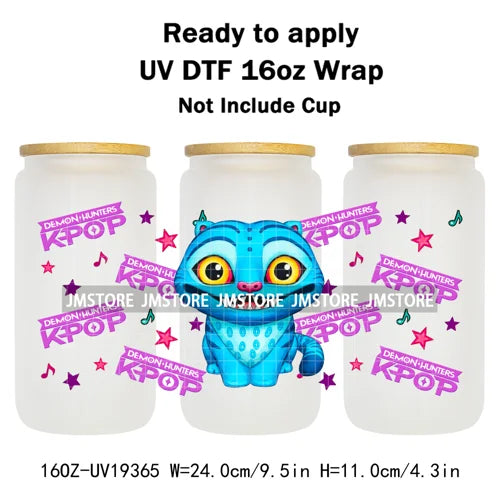 Demon Hunters Kpop Cup Noodle UV DTF Cup Wrap Ready To Apply Transfer Stickers Durable 16OZ Tumbler Wraps For Libbey Glass Can
