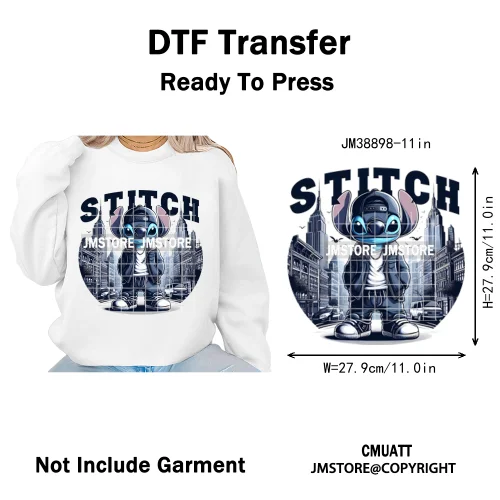 Urban Cartoon Character Streetwear Thermal Printing Iron on DTF Washable Transfers Stickers Ready to Press for Clothing Bags