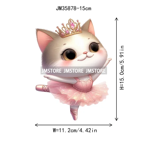 15cm 5.9in Kid Dancing Cats Animal Squirrel Iron On Transfer Sticker For Clothes Printed Thermal Applique Washable T-Shirt Decal