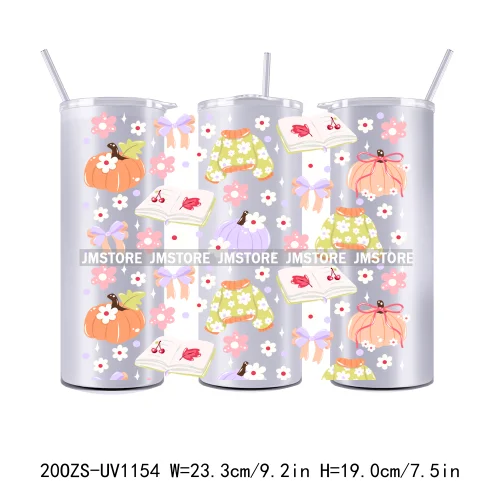 Cozy Season Fall Thanksgiving UV DTF Tumbler Wraps Durable Ready To Apply Transfer Stickers For 20OZ Straight Skinny Tumblers
