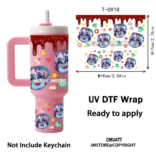 Wholesale Bulk Cartoon UV DTF Wraps Ready To Apply Transfer Stickers Waterproof For Mini Tumbler Keychain