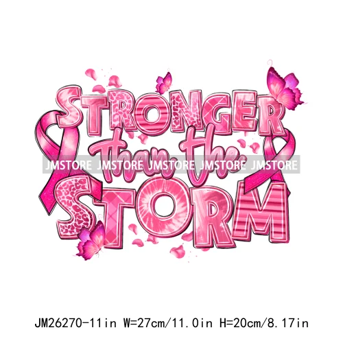 Faith Hope Love In October We Wear Pink Fight Breast Cancer Survivor Queen DTF Iron On Heat Press Transfer Stickers For Clothing