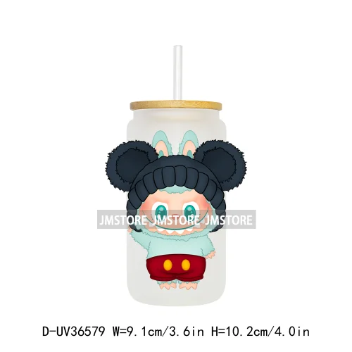 Funny Cartoon Monster Doll In Costume UV Sticker Decals For Libbey Cold Cups Mugs Tumbler Transfer Stickers Waterproof Prints