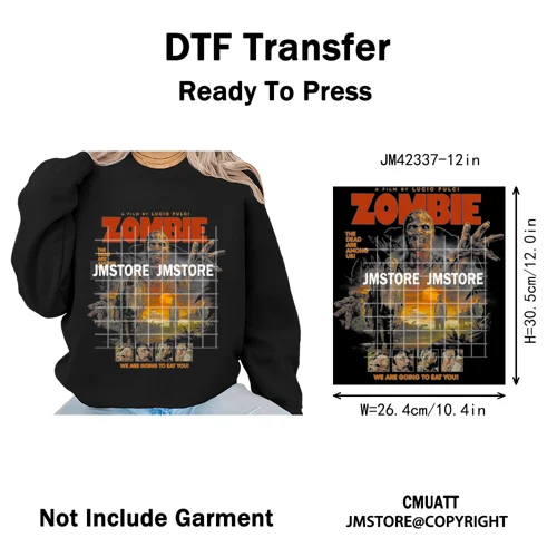 Cool Halftone Horror Killer Characters Scary Halloween Vibes Iron on DTF Washable Transfers Stickers Ready to Press for Clothes