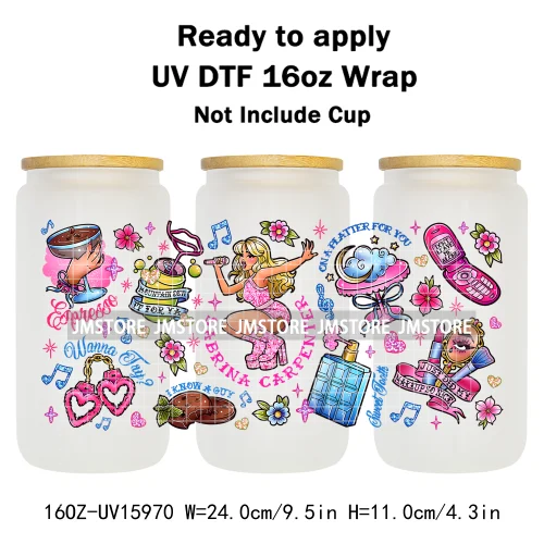 Mexican Culture Drinks Tequila Evil Eye 16OZ UV DTF Cup Wrap Ready To Apply Waterproof Transfer Stickers For Libbey Glass Can