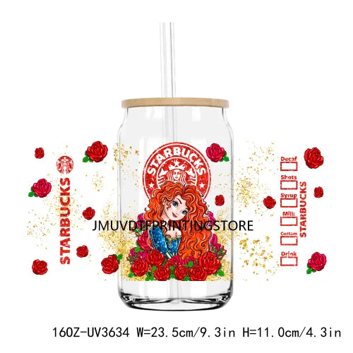 Cartoon Movie Characters Best Friends UV DTF Sticker For 16OZ Libbey Glass Cup Can Wrap Transfer Sticker Custom Labels DIY Logo