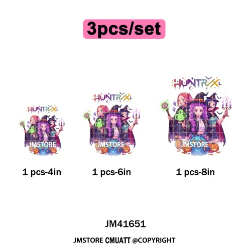 Stay Spooky Ghost Halloween Cartoon Hunters Kpop Band Group Iron on DTF Washable Transfers Stickers Ready to Press for Clothing