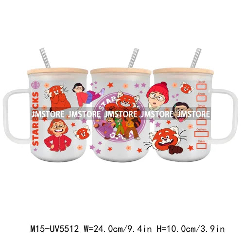 Cartoon Princess Queen UV DTF Sticker For 15OZ Mug Libbey Glass Cup Can Wrap Transfer Sticker Custom Labels DIY Logo Coffee Girl