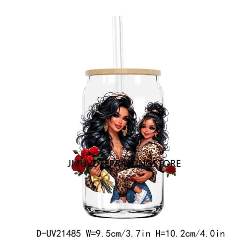 Latina Mama And Daughter UV DTF Transfers Stickers Decals For Libbey Cold Cups Mugs Tumbler Waterproof DIY Logo Mother's Day