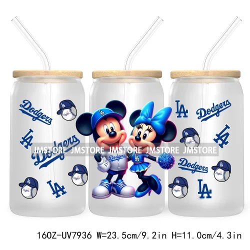 Coquette Baseball Sport UV DTF Sticker For 16OZ Libbey Glass Cup Can Wrap Transfer Sticker Custom Label DIY Logo Cartoon Friends