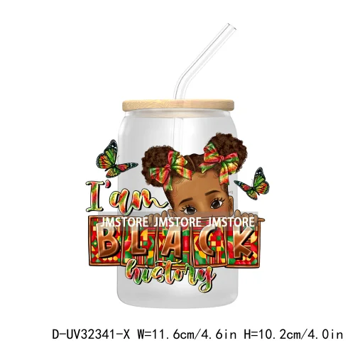 I'm Black History Black Nurse Teacher Magic Juneteenth 1865 UV DTF Transfer Stickers Decals For Libbey Cold Cups Mugs Tumbler