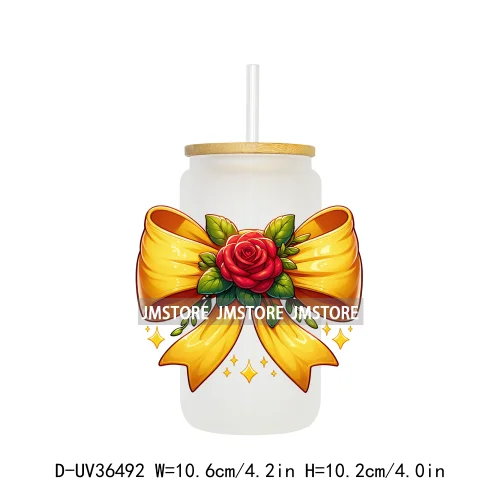 Princess Coquette Bow Cartoon Magical Kingdom UV Sticker Decals For Libbey Cold Cups Mugs Tumbler Waterproof Transfer Stickers