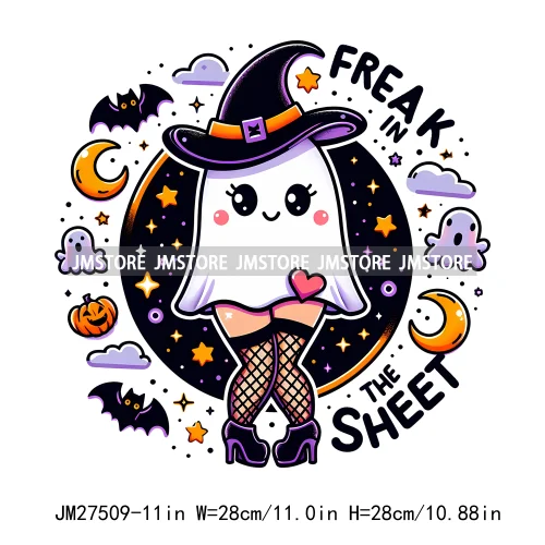 Read Books Flower Bike Music Ghost Sweet Spooky Season Halloween DTF Printing Logos Iron On Transfers Stickers For Hoodies Bags