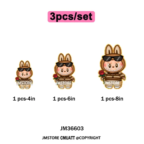 New Coquette Cartoon Monster Friends Costume Girly Kids Love Iron On DTF Transfer Stickers Designs Ready To Press for Clothing