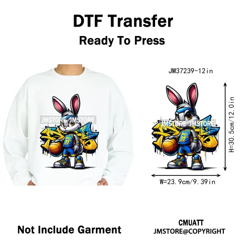 12in Cool Jungle King Beats Graffiti Hip Hop Animals Lover Iron on DTF Thermal Transfers Stickers Ready to Press for T-shirts