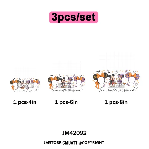 Movie Cartoon Character Coquette Kids Love Girly Halloween Iron on DTF Washable Transfers Stickers Ready to Press for Clothing