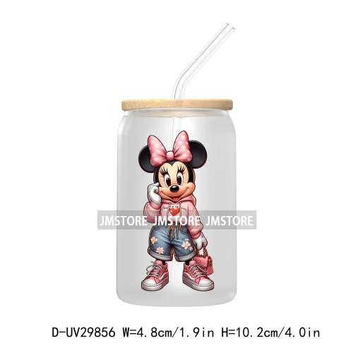 Streetwear Mouse Girl Boy UV DTF Transfer Stickers Decals For Libbey Cold Cups Mugs Tumbler Waterproof Labels Cartoon Characters