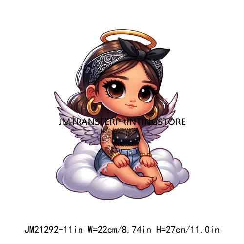 Cute Baby Angel Concha Valentine Kids Lovely Iron On DTF Transfers Printing Stickers Ready To Press For Hoodies