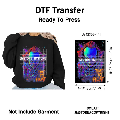 Retro Scary Horror Movie Halloween Costumes Spooky Season Iron on DTF Washable Transfers Stickers Ready to Press for Clothes Bag