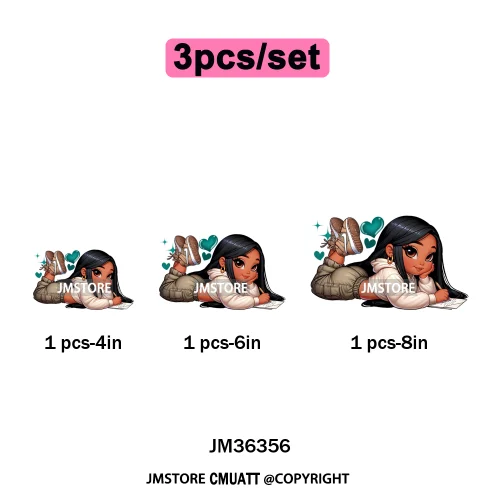 Fashion School Princess Cartoon Girls Learning Love Designs Iron on DTF Thermal Transfers Stickers Ready to Press for Clothing