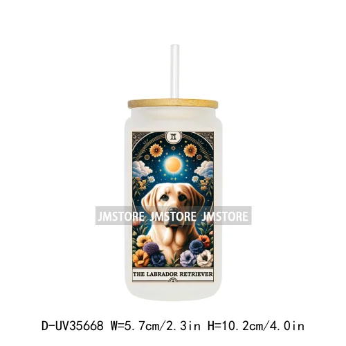 Dog Cat Animals Tarot Card UV Sticker Decals For Libbey Cold Cups Mugs Tumbler Transfer Stickers Waterproof High Quality Labels