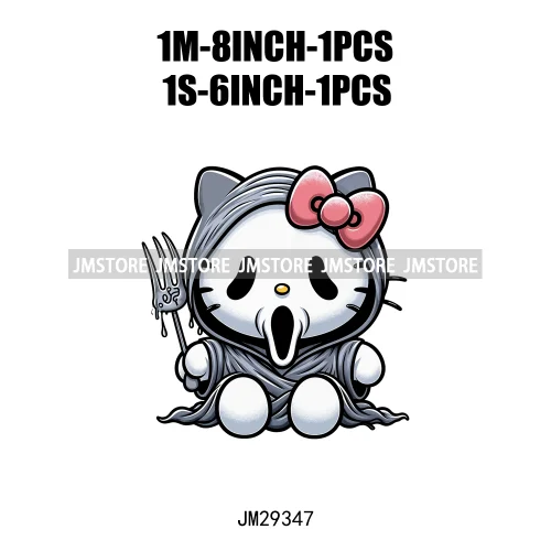 Cartoon Horror Character Halloween Vibes Pumpkin Killer Logos Iron On DTF Transfers Stickers Ready To Press For Hoodies