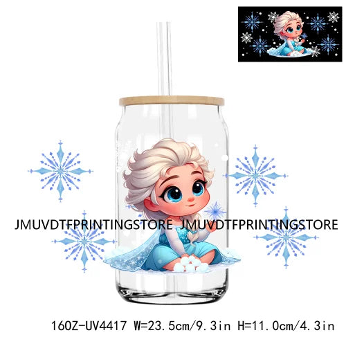 Latina Cartoon Girls UV DTF Sticker For 16OZ Libbey Glass Cup Can Wrap Transfers Stickers Custom Labels DIY Logo Mexican Snacks