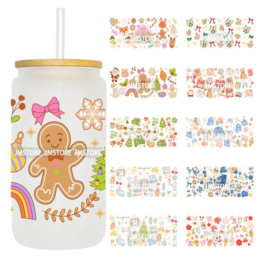Coquette Bow Christmas Cozy Winter UV DTF Stickers Ready To Apply Cup Wrap Durable Custom Prints DIY Craft For Libbey Can Glass