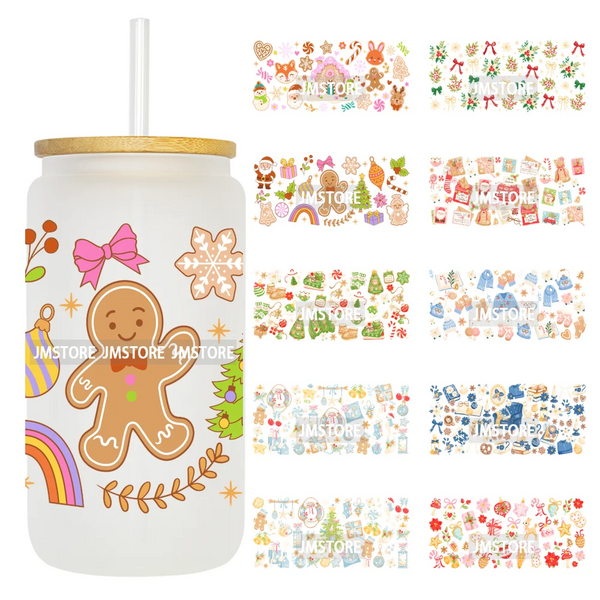 Coquette Bow Christmas Cozy Winter UV DTF Stickers Ready To Apply Cup Wrap Durable Custom Prints DIY Craft For Libbey Can Glass