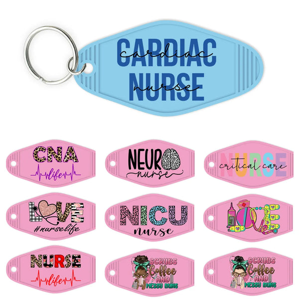 Leopard CNA Nurse Life High Quality WaterProof UV DTF Stickers For Motel Hotel Keychain Scrubs Coffee And Messy Buns