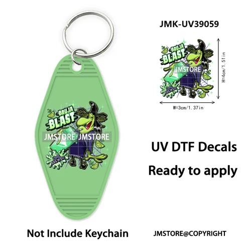Halloween Horror Movies Witch Girl UV DTF Motel Keychain Decal Ready To Ship Durable Transfer Stickers Prints For Hotel Keychain