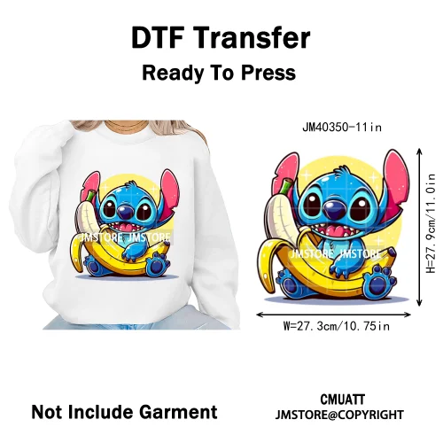 Trendy Cartoon Animal Characters Lover Cold Peel Logos Iron on DTF Washable Transfers Stickers Ready to Press for Hoodies Bags