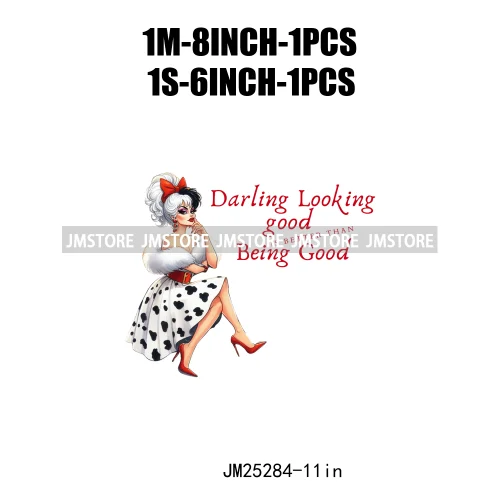 Cartoon Washable Halloween Princess Evil Queen Girls Printing Designs DTF Iron On Transfers Stickers Ready To Press For Textil