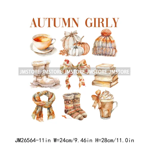 Fall Floral Coquette Bow Religious Jesus Autumn Girly Take Me To Pumpkin Patch DTF Iron On Transfers Stickers For T-shirt Bags