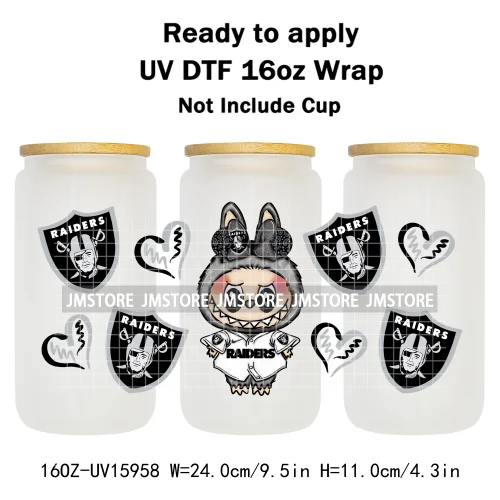 Cute Monster Doll Mexican Food Snacks UV DTF Wraps Transfer Stickers Waterproof High Quality For 16OZ Libbey Glass Can Tumbler