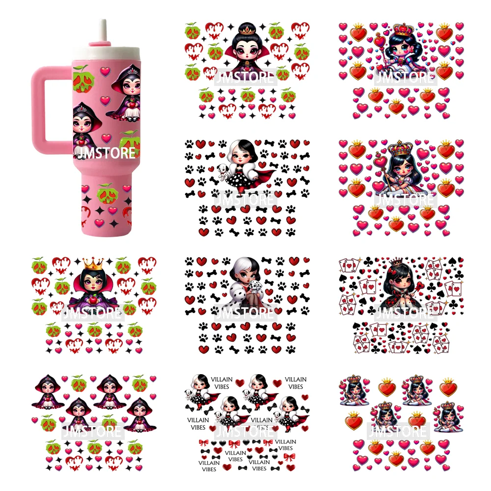 Princess Cartoon Queen Heart Wholesale Bulk UV DTF Wraps Ready To Apply Transfer Stickers Waterproof For Mini Tumbler Keychain