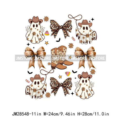 Howdy Western Boots Hat Fall Season Cowhide Leopard Pumpkin Coquette Bow Iron On DTF Transfer Sticker Ready To Press For Clothes