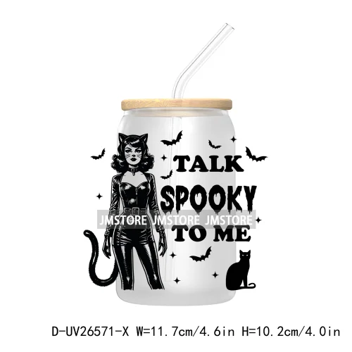 Spooky Witch Halloween UV DTF Transfer Stickers Decals For Libbey Cold Cups Mugs Durable Waterproof Custom Labels Fall Season