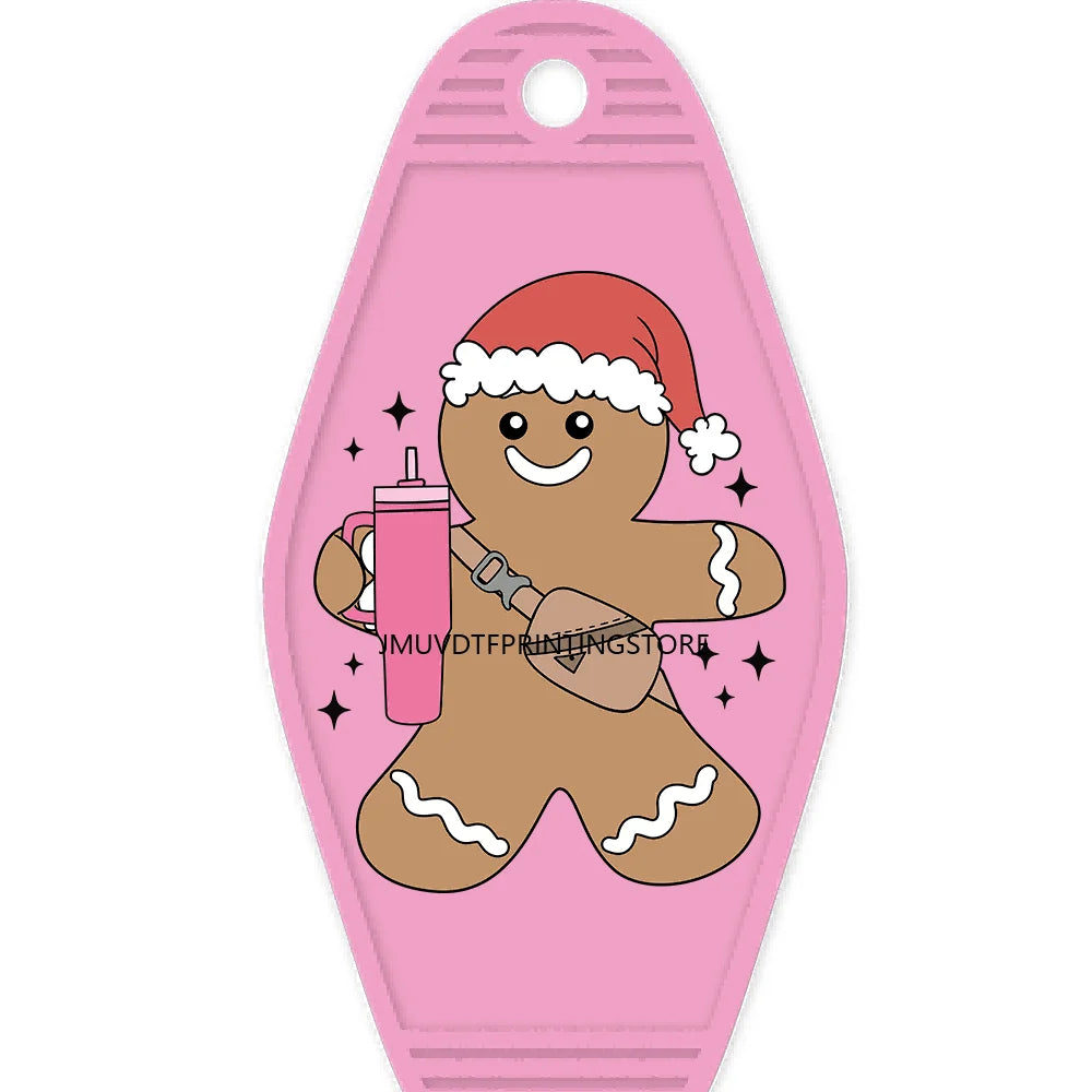 Christmas Mama Santa Claus High Quality WaterProof UV DTF Sticker For Motel Hotel Keychain ot Cocoa Season