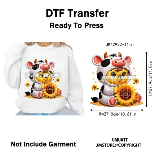 Scarf Christmas Cartoon Movie Mouse Friends Faux Yarn Embroidery Iron on DTF Transfers Stickers Ready to Press for Sweatshirts