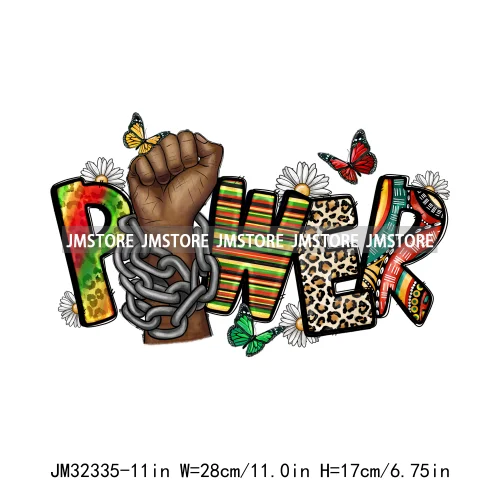 Juneteenth Vibes I'm Black History Afro Melanin Power Hope Teach Iron On DTF Transfers Stickers Ready To Press For Hoodies Bags