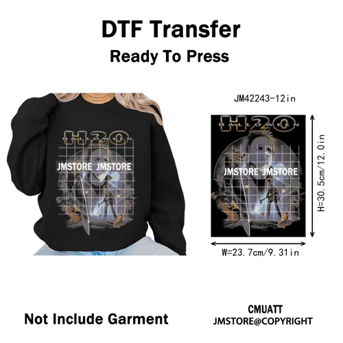 Funny Halftone Movie Series Killer Halloween Spooky Season Iron on DTF Washable Transfers Stickers Ready to Press for T-shirts