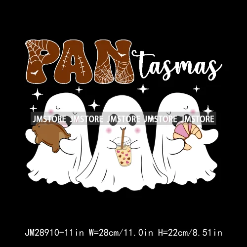 Funny Mexico Ghost Conchas Cucuys Halloween Pan Tasmas Coffee Decals Iron On DTF Transfer Stickers Ready To Press For Sweatshirt