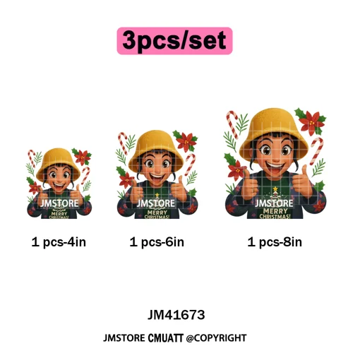 Christmas Kpop Holiday Idol Santa Holly Jolly Merry Christmas Iron on DTF Washable Transfers Stickers Ready to Press for Textile