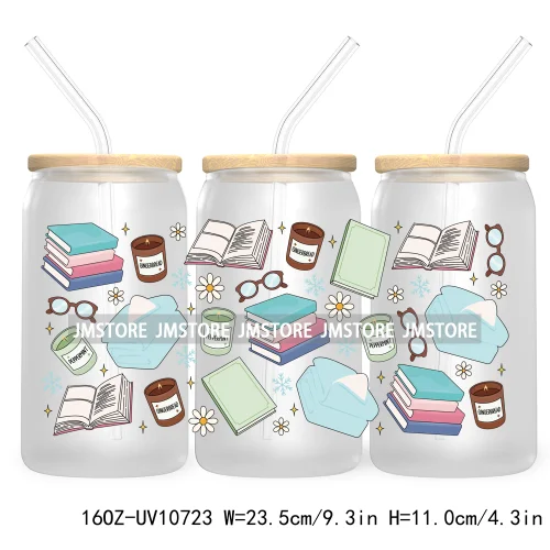 Trendy Coquette Teacher Appreciation Gift UV DTF Cup Wraps Transfers Sticker For 16OZ Libbey Glass Can Soft Girl Coffee Lover